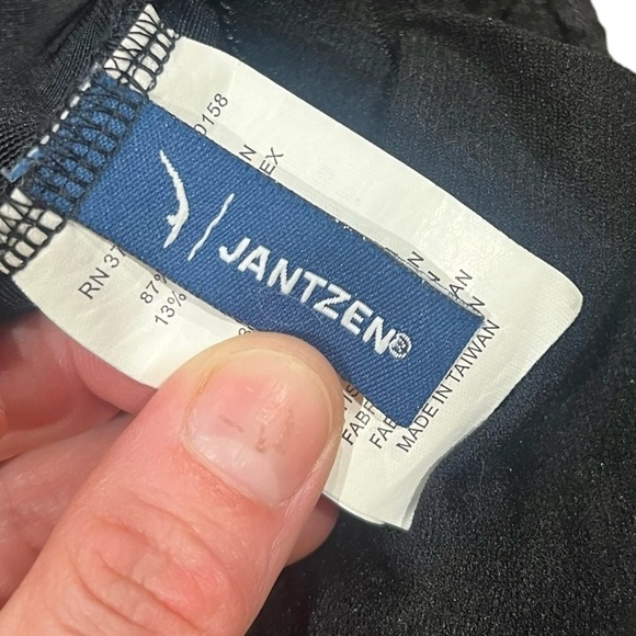 NWOT Jatzen Vintage One Piece Swim Suit Black Halter Top Size 12 Summer Swimwear - Picture 7 of 9